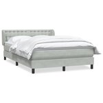 vidaXL Sommier à lattes de lit et matelas gris clair 160x220cm velours