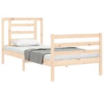 vidaXL Cadre de lit avec tête de lit 90x200 cm bois massif