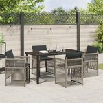 vidaXL Ensemble de salle à manger pour jardin 5 Pièces Gris Poly rotin
