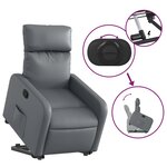 vidaXL Fauteuil inclinable Gris Similicuir