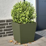 vidaXL Jardinières 2 Pièces vert olive 40x40x40 cm acier