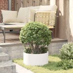vidaXL Cache-pot de jardin Blanc 40 x 40 x 20 cm Acier