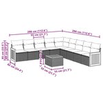 vidaXL Salon de jardin 10 Pièces avec coussins noir résine tressée