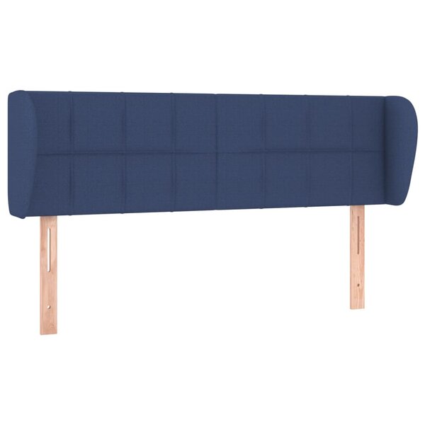 vidaXL Tête de lit avec oreilles Bleu 147x23x78/88 cm Tissu