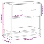vidaXL Table de chevet sonoma gris 60x31x60 cm bois ingénierie métal