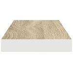 vidaXL Étagères flottantes 4 Pièces chêne et blanc 60x23 5x3 8 cm MDF