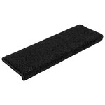 vidaXL Tapis d'escalier 30 pièces 65 x 21 x 4 cm Noir Bord rectangulaire