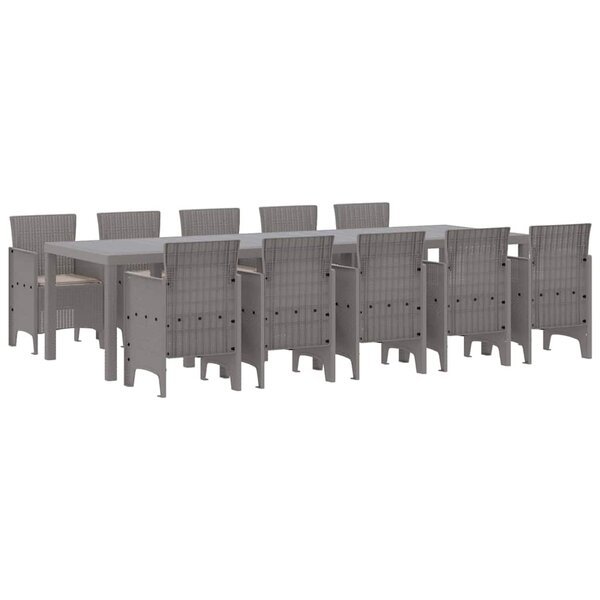 vidaXL Ensemble de salle à manger pour jardin 11 Pièces Gris clair