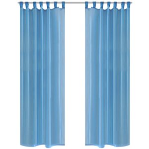 vidaXL Rideau fin Turquoise 140x245 cm 2 Pièces
