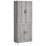 vidaXL Buffet haut Sonoma gris 69 5x34x180 cm Bois d'ingénierie