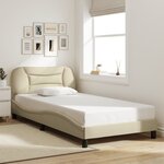 vidaXL Cadre de lit avec lumières LED crème 100x200 cm tissu