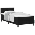vidaXL Lit à ressorts avec tête de lit Noir 90 x 190 cm tissu