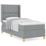 vidaXL Lit à ressorts avec matelas gris clair  100 x 200 cm  tissu.