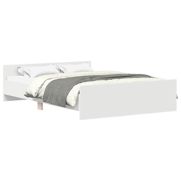vidaXL Cadre de lit sans matelas blanc 135x190 cm