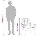 vidaXL Ensemble à manger de jardin et coussins 5 Pièces noir rotin verre