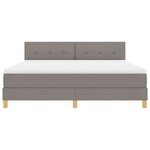 vidaXL Lit à ressort LED avec bandes LED Taupe 180 x 200 cm tissu