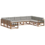 vidaXL Ensemble de canapés d'extérieur 9 Pièces Gris Naturel et Clair