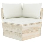 vidaXL Canapé palette à 4 places de jardin avec coussins Bois d'épicéa
