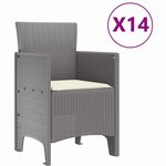 vidaXL Ensemble de salle à manger pour jardin 15 Pièces Gris clair