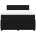 vidaXL Sommier à lattes de lit et matelas Noir 160x200 cm Velours