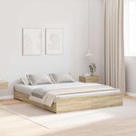 vidaXL Cadre de lit avec rangement Chêne sonoma 160 x 200 cm