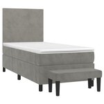 vidaXL Sommier à lattes de lit et matelas Gris clair 100x200cm Velours