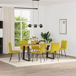 vidaXL Chaises à manger lot de 6 jaune velours