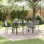 vidaXL Ensemble de salle à manger pour jardin 5 Pièces Gris Poly rotin