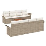 vidaXL Ensemble de canapé de jardin 9 Pièces Beige Poly rotin