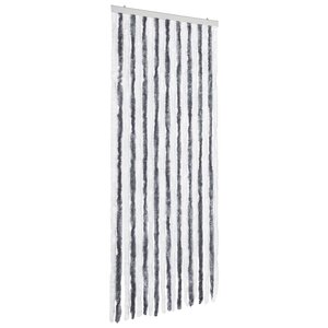 vidaXL Moustiquaire Gris et blanc 56x200 cm Chenille