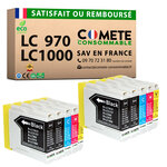 COMETE, Entreprise française - LC970 LC1000-10 Cartouches d'encre Compatibles avec Brother LC970 LC1000 - pour Brother DCP135C DCP150C DCP153C DCP157C MFC235C MFC260C