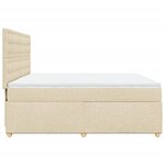 vidaXL Sommier à lattes de lit avec matelas Crème 200x200 cm Tissu