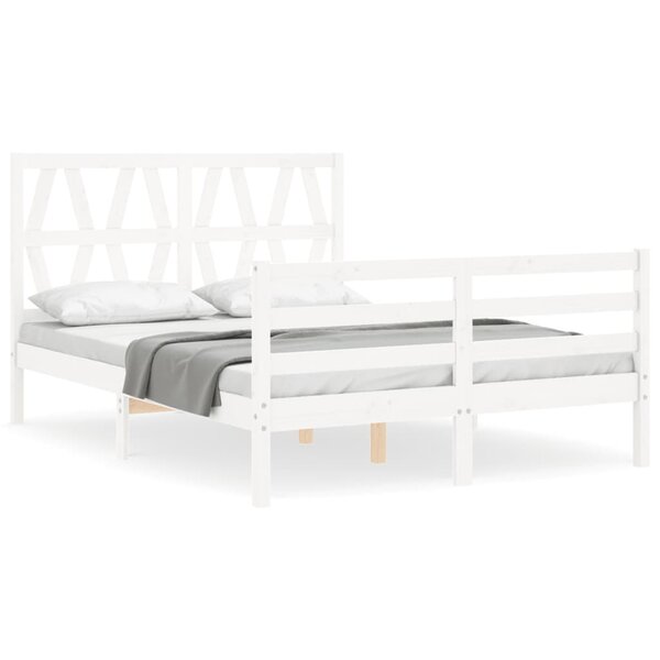 vidaXL Cadre de lit sans matelas blanc 120x200 cm bois massif