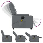 vidaXL Fauteuil de massage inclinable électrique gris similicuir
