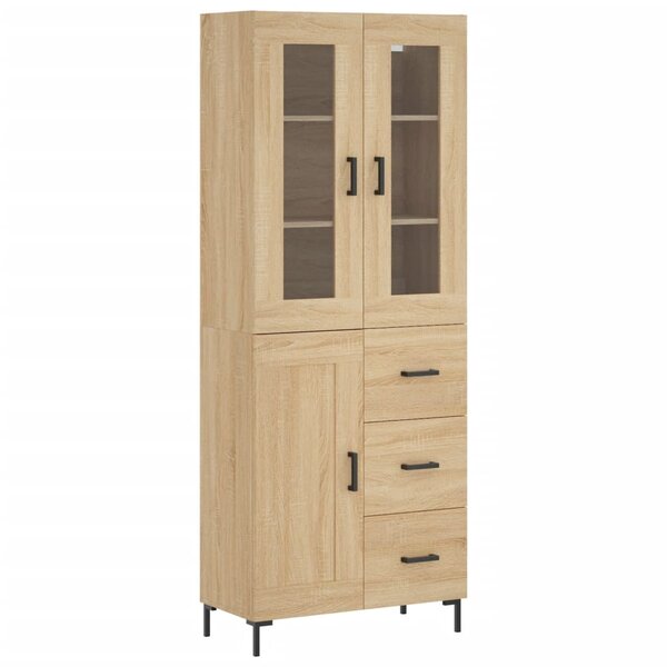 vidaXL Buffet haut Chêne sonoma 69 5x34x180 cm Bois d'ingénierie