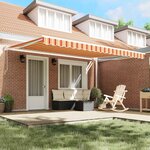 vidaXL Auvent Rétractable jaune et orange 450 × 300 cm tissu