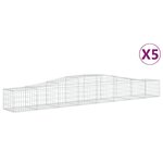 vidaXL Paniers à gabions arqués 5 Pièces 400x50x40/60 cm Fer galvanisé