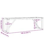 vidaXL Pieds de table basse cadre en O 140x30x43 cm acier