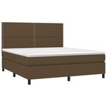 vidaXL Sommier à lattes de lit matelas et LED Marron foncé 160x200 cm