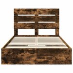 vidaXL Lit de Rangement Chêne fumé 120 x 200 cm Bois d'ingénierie
