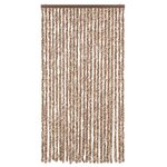 vidaXL Rideau anti-mouches beige et marron foncé 100x230 cm chenille