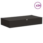 vidaXL Boîte de rangement 24 Pièces Anthracite 100 x 50 x 18 cm