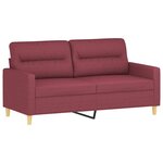 vidaXL Ensemble de canapés 3 Pièces avec coussins Rouge bordeaux Tissu