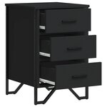 vidaXL Table de chevet noir 40x41x60 cm bois d’ingénierie