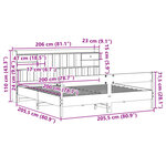 vidaXL Lit bibliothèque sans matelas cire marron 200x200 cm pin massif