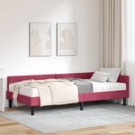 vidaXL Cadre de lit d'angle avec matelas 2 pc Bordeaux 90 x 200 cm
