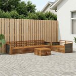 vidaXL Ensemble de canapés d'extérieur 7 Pièces Naturel