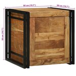 vidaXL Boîte de Rangement Marron 50 x 50 x 50 cm Bois d'acacia massif