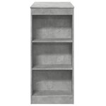 vidaXL Table de bar avec étagères gris béton bois d'ingénierie