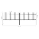 vidaXL Clôture de jardin avec dessus en lance Acier 3 4x0 8 m Noir